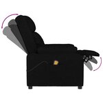 vidaXL Fauteuil de massage Noir Tissu