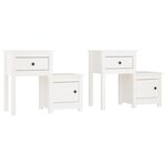 vidaXL Tables de chevet 2 Pièces Blanc 79 5x38x65 5 cm Bois de pin massif