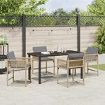 vidaXL Ensemble de salle à manger pour jardin 5 Pièces Beige polyrotin