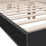 vidaXL Cadre de lit noir 120x190 cm bois d'ingénierie et métal