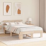 vidaXL Cadre de lit Marron 140 x 190 cm Bois de pin massif