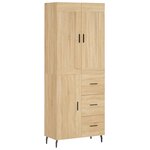vidaXL Buffet haut Chêne sonoma 69 5x34x180 cm Bois d'ingénierie