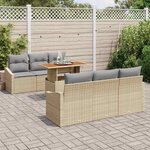 vidaXL Ensemble de canapé de jardin avec coussin 7 Pièces Beige et gris