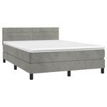 vidaXL Sommier à lattes de lit et matelas Gris clair 140x200cm Velours