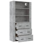 vidaXL Buffet haut Gris béton Bois d'ingénierie