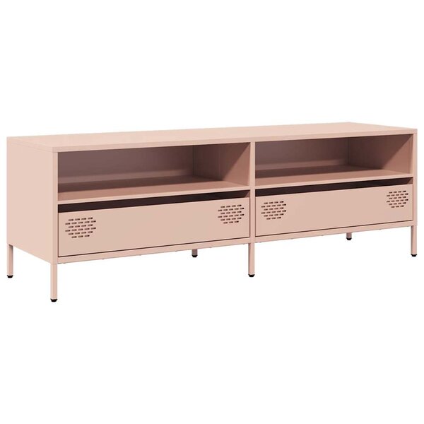vidaXL Meuble TV rose 135x39x43 5 cm acier laminé à froid