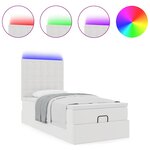 VidaXL Cadre de lit ottoman avec matelas blanc 80x200 cm similicuir