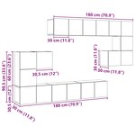 vidaXL Ensemble de meubles TV 10 Pièces Gris béton Bois d'ingénierie