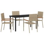 vidaXL Ensemble de salle à manger pour jardin 5 Pièces Beige polyrotin
