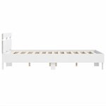 vidaXL Cadre de lit avec tête de lit et LED blanc 135x190 cm
