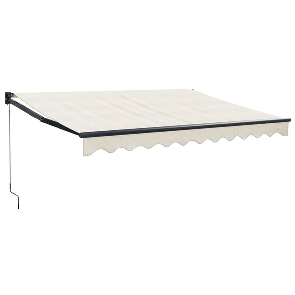 vidaXL Auvent rétractable crème 3 5x2 5 m tissu et aluminium