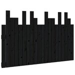 vidaXL Tête de lit murale Noir 127 5x3x80 cm Bois massif de pin