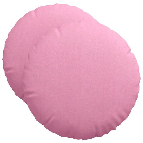 vidaXL Coussins de siège 2 pc Tissu Rose Ø50 x 19 cm