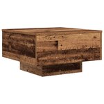 Table basse vidaXL avec lumières LED en bois vieilli 55x55x31 cm