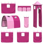 vidaXL Lit mezzanine pour enfants Noir et rose 74 5 x 190 cm Métал