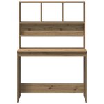 vidaXL Bureau avec étagères chêne artisanal Bois d'ingénierie