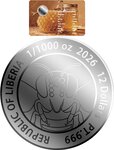 Pièce de monnaie en Platine 12 Dollars g 0.031 (1/1000 oz) Millésime 2026 HONEY BEES 1/1000 (PRÉCOMMANDE)