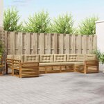 vidaXL Ensemble de canapés d'extérieur 7 Pièces Naturel et Beige