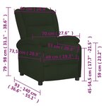 vidaXL Fauteuil inclinable vert foncé velours