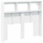 vidaXL Armoire tête de lit avec LED blanc 120x17x102 cm