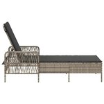 vidaXL Chaise longue avec coussin Gris clair 157 x 55 x 92cm polyrotin