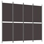 vidaXL Cloison de séparation 4 panneaux Marron 200x180 cm Tissu