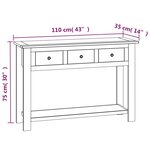 vidaXL Table console 110x35x75 cm Bois de chêne solide