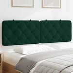 vidaXL Coussin de tête de lit vert foncé 160 cm velours