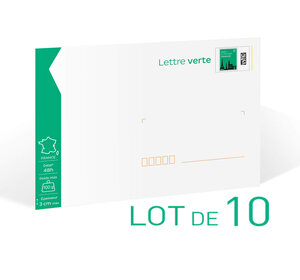 Prêt-à-Poster - Lettre Verte - 100g - Format C5 - Enveloppe en lot de 10
