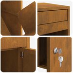 vidaXL Boîte de dépôt de colis Rouillé 41 x 38 x 103 cm