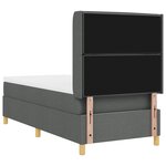Lit Box Spring avec Matelas Gris Foncé 90x200 cm en Tissu
