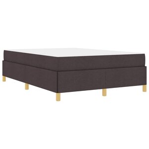 vidaXL Lit à ressorts Marron foncé et Blanc 140 x 200 cm tissu