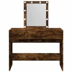 vidaXL Coiffeuse avec LED chêne fumé 100x40x130 cm