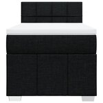 vidaXL Sommier à lattes de lit avec matelas Noir 100x200 cm Tissu
