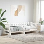 vidaXL Lit coulissant sans matelas blanc 2x(90x200) cm bois massif