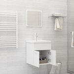 vidaXL Ensemble de meubles de salle de bain Blanc Aggloméré