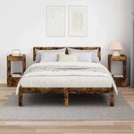 vidaXL Table d'appoint 2 Pièces Chêne fumé 30 x 30 x 56 cm