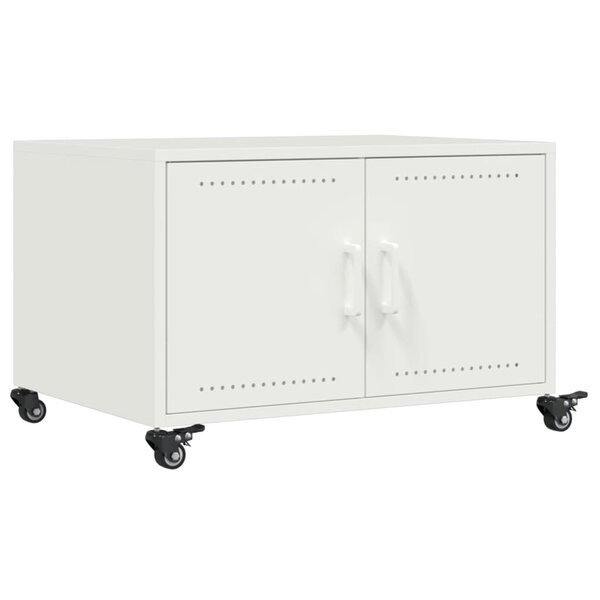 vidaXL Table basse blanc 68x50x43 5 cm acier