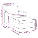 vidaXL Fauteuil avec repose-pied Gris foncé 60 cm Tissu