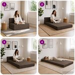 vidaXL Canapé-lit pliable Taupe 100 x 80 x 60 cm Tissu