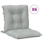 vidaXL Coussins de chaise à dossier bas lot de 6 gris clair mélangé