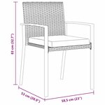 vidaXL Ensemble de Salle à Manger 3 Pièces de Jardin Noir Poly Rattan