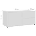 vidaXL Meuble TV Blanc 80x34x36 cm Bois d'ingénierie