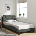 vidaXL Cadre de lit avec LED sans matelas gris foncé 90x190 cm tissu