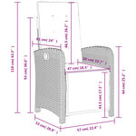 vidaXL Ensemble à manger de jardin coussins 5Pièces Noir Résine tressée