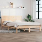 vidaXL Cadre de lit bois massif 135x190 cm double