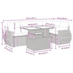 vidaXL Salon de jardin avec coussins 6 Pièces beige résine tressée