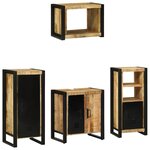 vidaXL Ensemble de mobilier de salle de bain avec étagère 4 Pièces