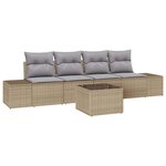 vidaXL Ensemble de canapé de jardin 5 Pièces Beige et gris polyrotin