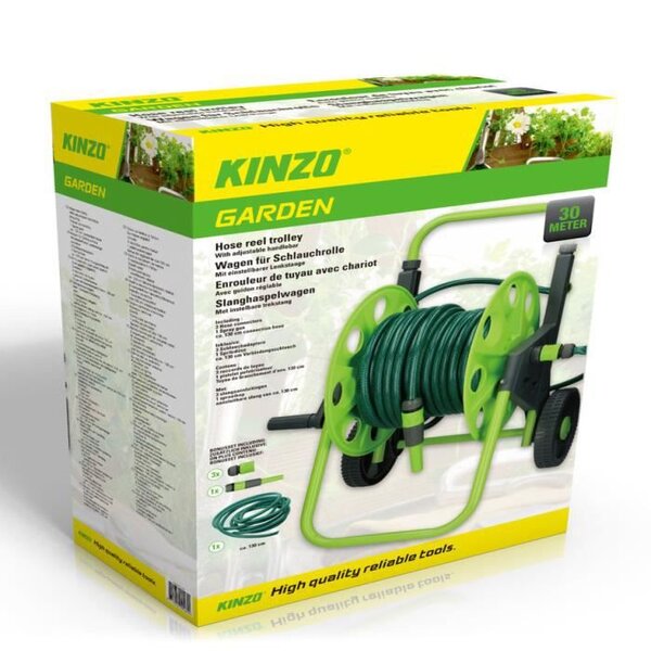 KINZO Enrouleur tuyau & chariot - 30m